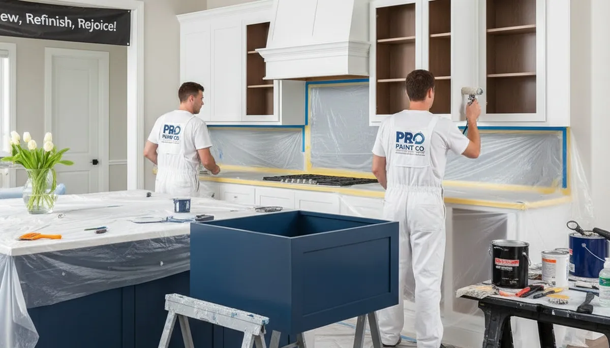 Cabinet painting in Omaha, NE for a smooth, durable kitchen finish by Omaha Paint Pros