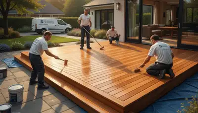 Deck painting service in Omaha, NE to protect outdoor wood from humidity and UV damage