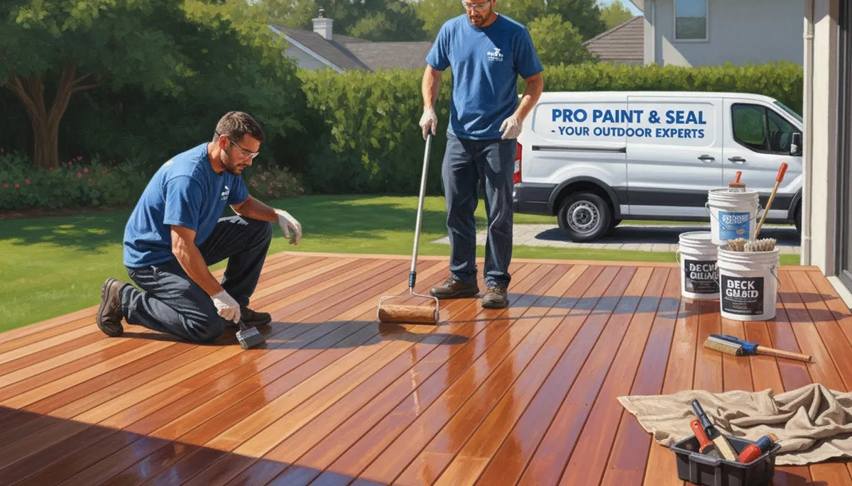 Omaha, NE deck sealing service protecting wood decks from humidity, rain, snow, and freeze-thaw damage