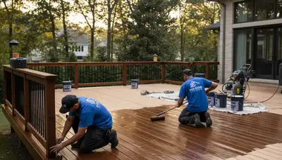 Omaha deck staining service by Paint Pros for durable, weather-resistant wood protection