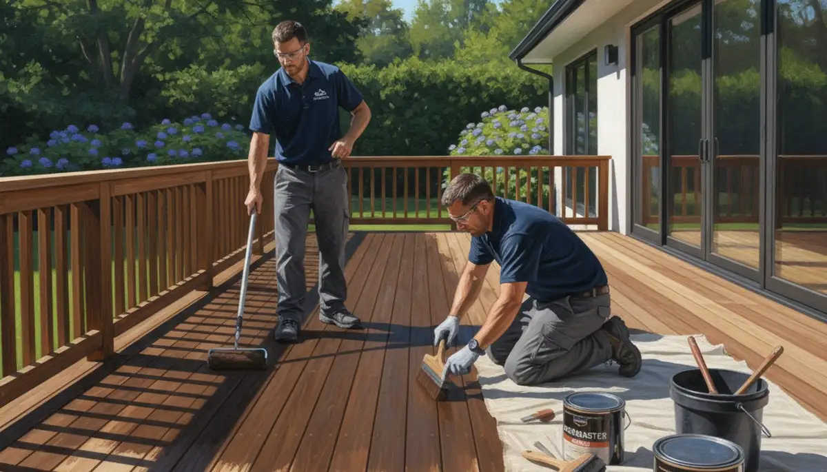 Omaha Paint Pros deck staining service in Omaha, NE for weather-resistant wood protection