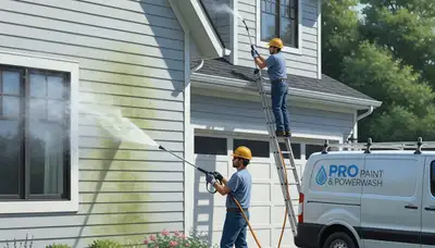 Vinyl siding pressure cleaning in Omaha, NE by Omaha Paint Pros for dirt, algae, and mildew removal